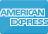 American Express logo displayed on blue background for payment options.