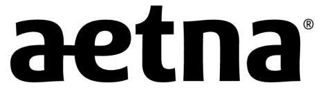 Aetna logo in black text, dental insurance provider partner
