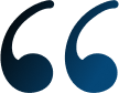 Quotation mark symbol in dark blue, representing testimonials or patient reviews for dental practice.